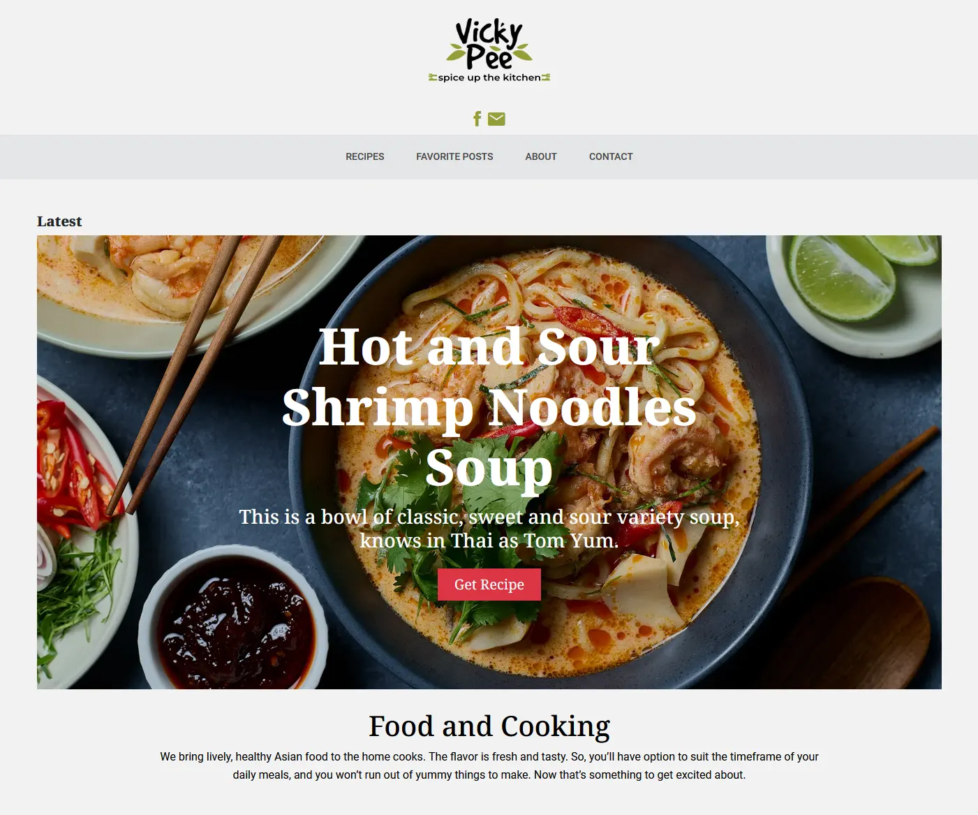 Hot and Sour Shrimp Noodles Soup